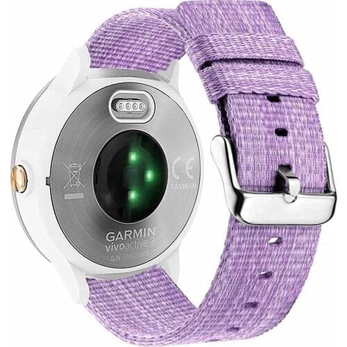 22mm 20mm Canvas Strap For Garmin Venu Voviactive 3/3 Music Galaxy Watch 3 45mm 41mm Active 2 Nylon Band For Amazfit Bip GTR 2