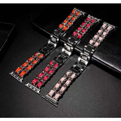 New Strap For Apple Watch 6 5 4 3 Band Stainless Steel luxury 38mm 42mm Bracelet Band for iWatch series 5 4 3 2 40mm 44mm strap