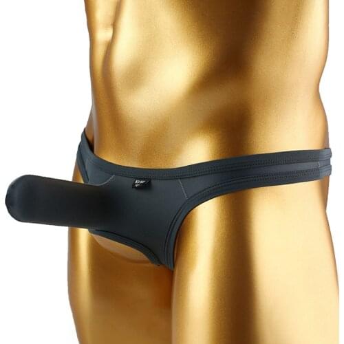 Sexy Gay Underwear Men Thongs Lingerie Solid Thin T Panties Intimate Low Rise Hollow JJ Penis Cueca Calzoncillo Plus Size M-3XL