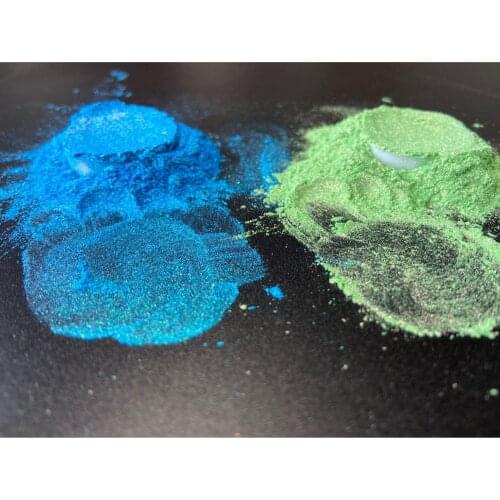 Blue Green Mermaid Chrome Powder Effect Holographic Aurora Iridescent Pearlescent Manicure Pigment Rainbow Nails Eyeshadow