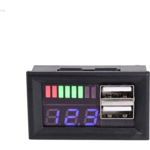 Blue LED Digital Display Voltmeter Mini Voltage Meter Volt Tester Panel For DC 12V Cars Motorcycles Vehicles USB 5V2A output ol