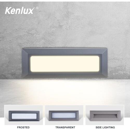 Kenlux Led stair light step lights 6W SMD 225*80mm Surface Aluminum mounted outdoor waterproof Embedded staircase Led Wall lamp