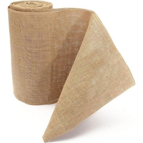 HAZY 30x1000cm Jute Table Runner Vintage Natural Burlap Jute Linen Table Runner for Wedding Banquet Christmas Party Decoration