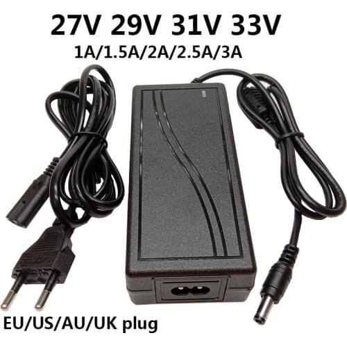 27V 29V 31V 33V AC DC Universal Power Adapter Supply 1A 1.5A 2A 2.5A 3A Adaptor EU US UK AU Plug Switching Transformer