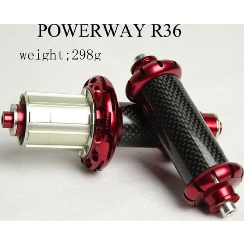 Taiwan Powerway R36 carbon ceramic Straight Pull Road Bike Hub Super Light 11S Bicycle V Brake Hub With Quick Release Front Rear