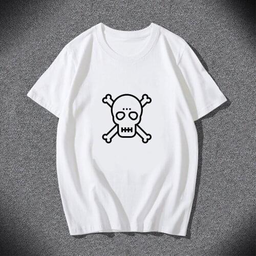 Skull Funny Printed T-shirt Women Men Cool Alien Tee Hiphop Punk Short Sleeve Street Style T-shirts for Girls Kpop Clothes