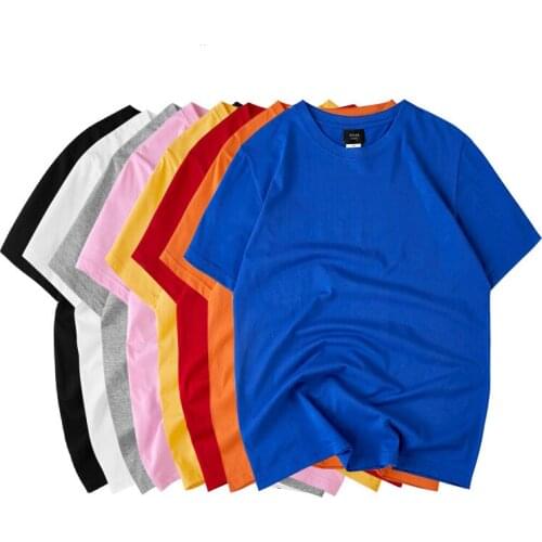 2019 Spring and Summer Solid Cotton T Shirt Women O-Neck Casual Short Sleeve Couple Tee Student Tshirt 10 colors