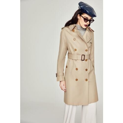 New Fashion Womens trench coat Waterproof Cotton Long Classic Double-breasted The Kensington Heritage Trench Coat Top Quality