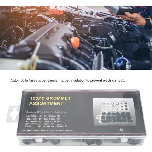 125Pcs Electrical Wire Gasket Rubber Grommet Assortment Kit Electrical Wire Gasket Washer Seal Assortment Set Eyelets With