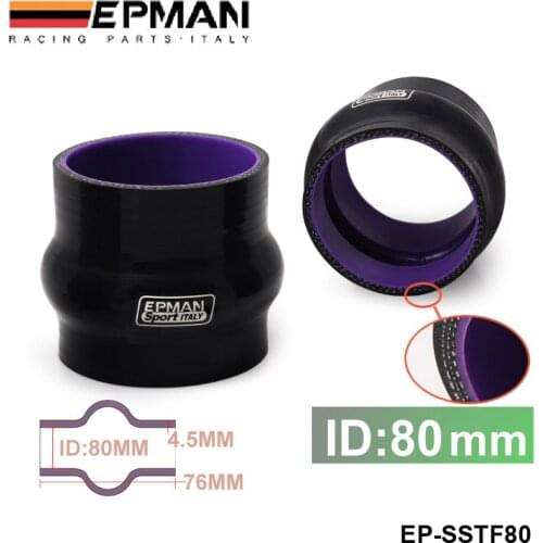 3 1/8" 80mm Silicone Hump Coupler Hose Black Reinforced Turbo Coupling For AUDI A4 B6 1.8T Quattro EP-SSTF80