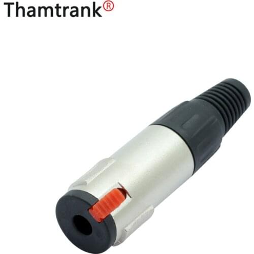 4pcs/lot 6.35mm Stereo Jack 1/4 inch TRS Female connector Microphonne MIC Cable Wire Connector with Locking