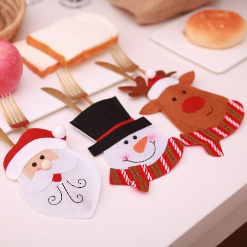 6pcs/set Merry Christmas Knife Fork Cutlery Bag Set Natal Party Christmas Decorations New Year Xmas Decoration De Navidad 2022