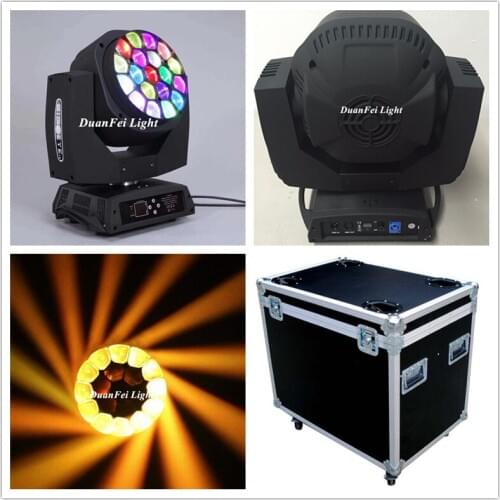 8lot+Flightcase)19x15w beam moving head lyre rgbw led bee eye moving head zoom