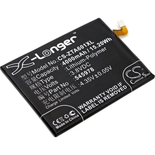 CS 4000mAh / 15.20Wh battery for ZTE BA601, Blade A601 545978, ICP51/59/78SA