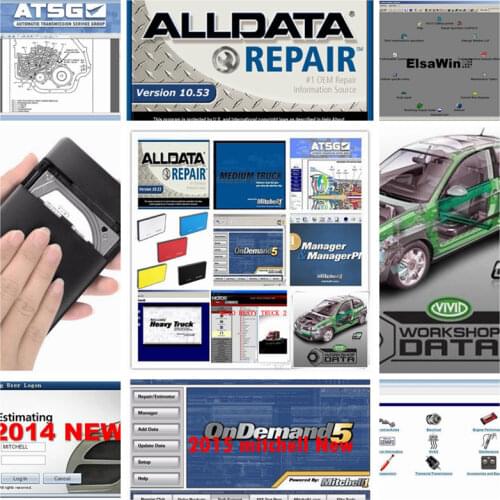 Alldata and Mit//chell Software Auto Repair Software alldata 10.53 mit//chell od5 2015 Vivid Workshop ElsaWin ATSG 24in1TB HDD