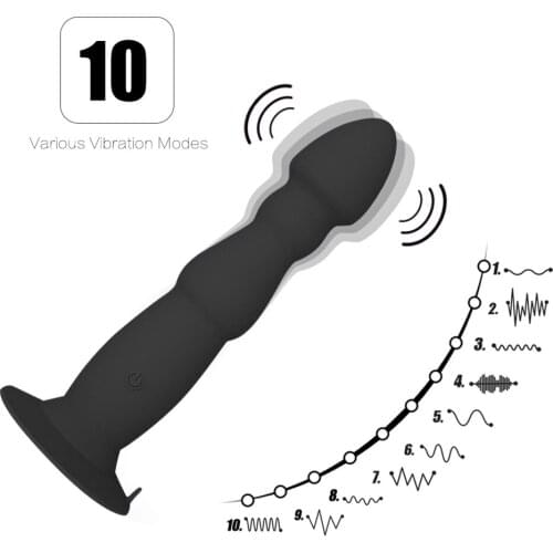 Wireless Remote Control 10 Speed Anal Vibrator Butt Plug USB Rechargeable Male Prostate Massager Adult Sex Toys for Men Sex Shop