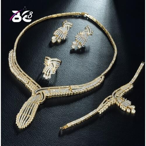 Be 8 New Exquisite African Cubic Zirconia Bridal 4pcs Wedding Jewelry Set for Women Luxury Dubai Jewelry Set Fine CZ JewelryS276