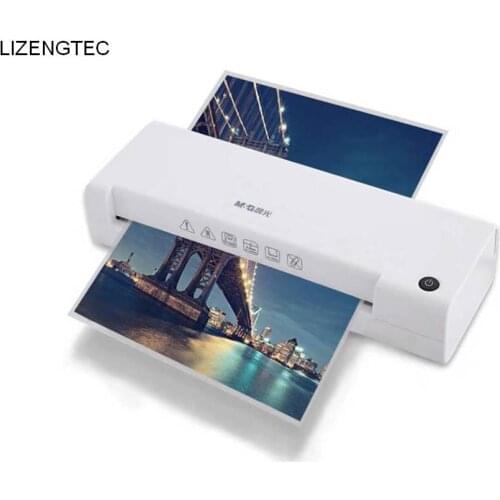 Free Shipping LIZENGTEC New Professional Office Hot and Cold Fast Warm-Up Roll Laminator Machine for A4 Paper Document Photo