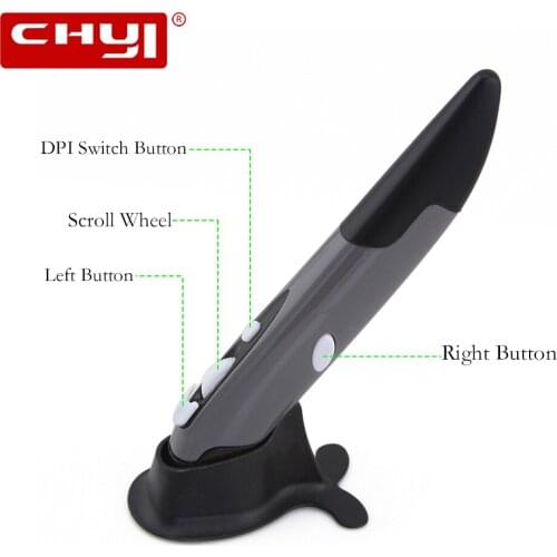 CHYI Wireless Optical Touch Pen Mouse 2.4Ghz 1600 DPI 4 Buttons Pencil USB Ergonomic Computer Mice Mause For Laptop Desktop