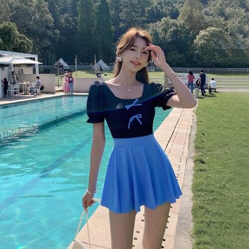 Bikini For Beach Mayokini Rash Guard Sports Swimsuit Solid Female Swimming Suit Girls Sexy One-Piece Two-Piece Dress Color