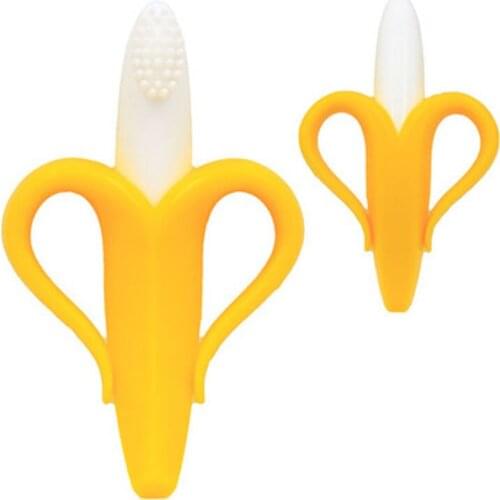 Baby with banana gum Baby Cute Crib Rattle Bendable Activity Training ToothBrush Toy Cheapest High Quality Environmentally