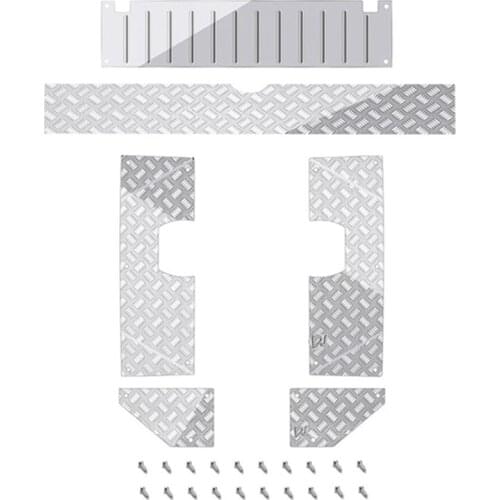 For WPL C14 Metal Rear Trunk Tool Box Decorative Board Anti-Slip Skid Plate 1/16 RC Car Upgrade Accessories Parts