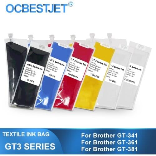 GT-3 DTG Textile InK Replacement Ink Bag For Brother GT-341 GT-361 GT-381 GT3 Series Direct to Garment Printer (6Color Optional)