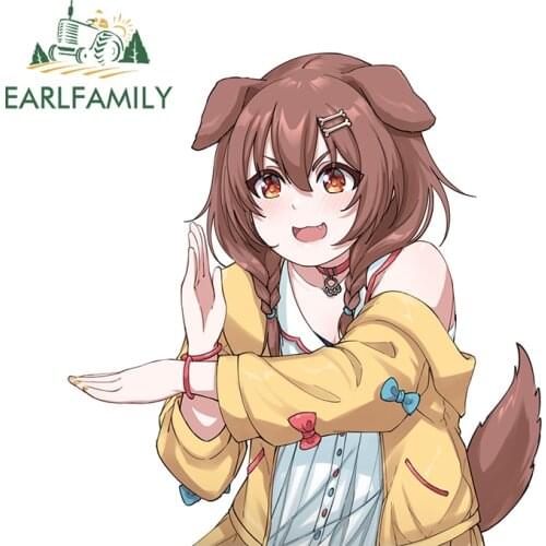 EARLFAMILY 13cm x 12.7cm for Hololive En Personality Creative VAN Car Stickers DIY Anime Bumper Decoration SUV Vehicle Decal