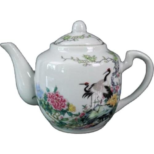 China Old Porcelain Pink Crane Pattern Pot