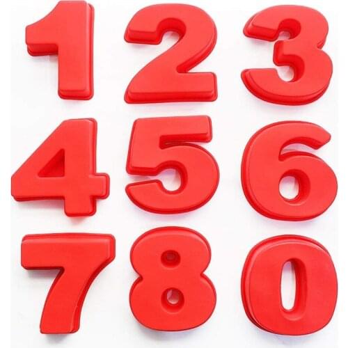 0-8 Number Cake Mold Silicone Chocolate Molds Baking Dishes Pastry Bakeware Baking Pan Wedding Birthday Cake Decoration Tool