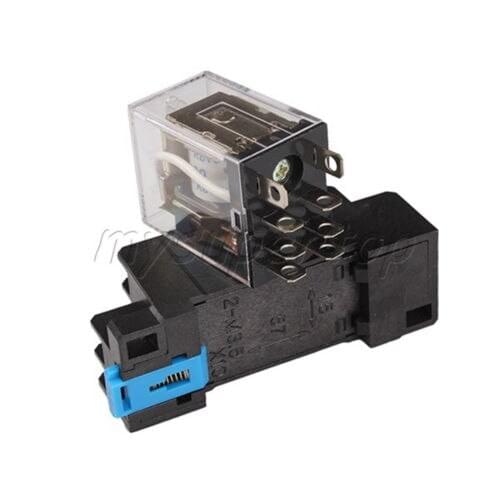 Hot sale DC12V 8 pin Coil Power 2NO 2NC Relay Switch 10A W/ Socket Base JQX-13F