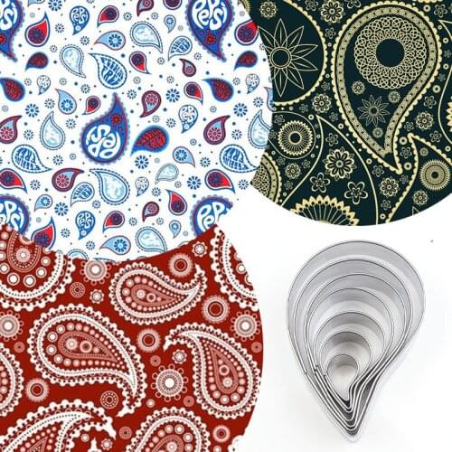 Pottery tool paisley pattern cutters Wave Cashew Flower Petal Shape Mould cookie cake fondant Cutting tools clay Mold