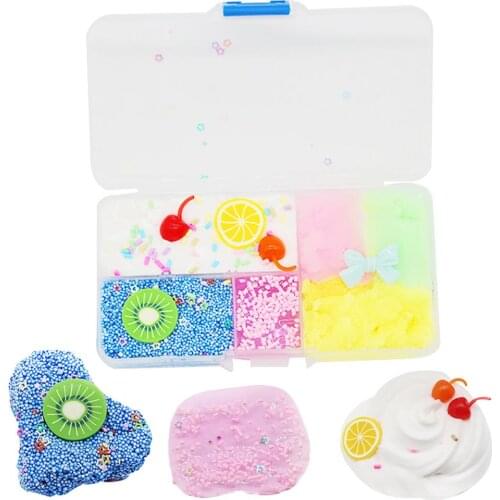 Kiwi Lemon Fruit Plate Cloud Brushed Slime Squishies Clay Decompression Kids Toy Mix in additional embellishments to create