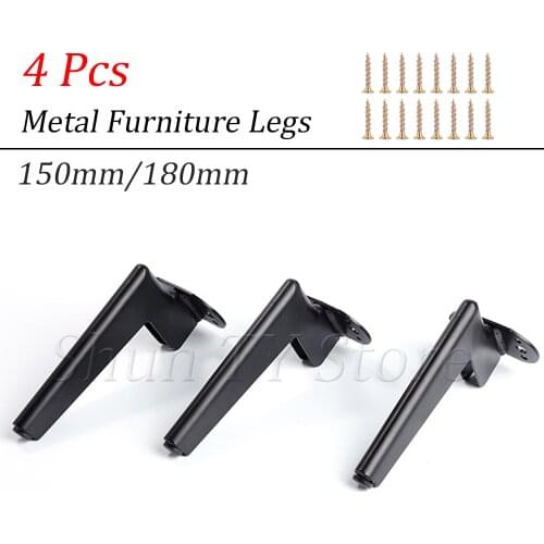 4 Pcs Metal Hardware Furniture Legs Light Luxury, Table Chair Mount Sofa TV Cabinet Bathroom Gold Black Support Feet
