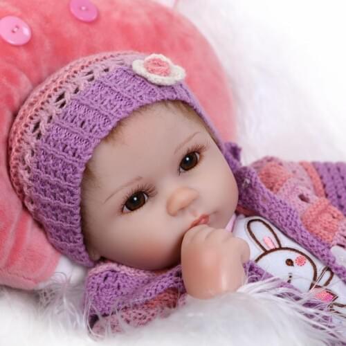 Soft silicone reborn baby doll toys lifelike 40cm vinyl reborn babies play house bedtime toy high-end birthday present to girls
