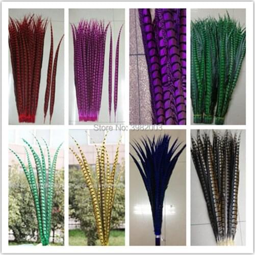 Wholesale! 100pcs More Color Natural Lady Amherst Pheasant Tail Feathers 70-80cm/28-32inches Carnival Costume Party Decor