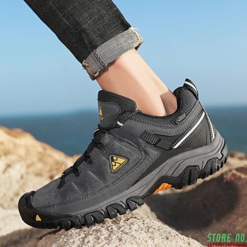 Autumn High Quality Men Hiking Shoes Leather Climbing Trekking Shoes Outdoor Walking Sneakers Mountain Jogging Sport Shoe