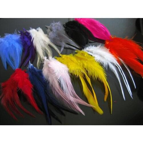 600pcs premium rooster feathers, great for jewelry making, hair extensions, crafts, fishing 4-7"