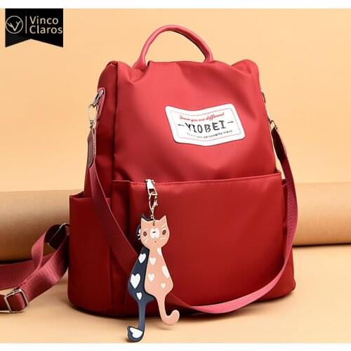 Casual Oxford Backpacks Travel Large Capacity Black Red Backpack Purse for Women Bagpack Shopping Book Bag Mochilas Para Mujer