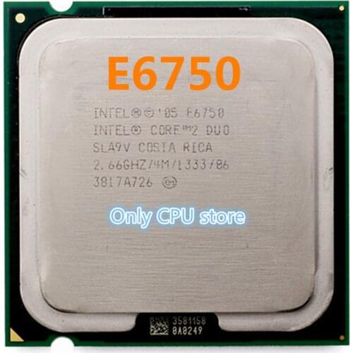 Original Intel Core 2 Duo E6750 processor 2.66GHz 4MB 1333MHz LGA775 desktop CPU