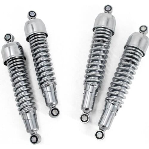 330mm 370mm Hole to Hole Length 7.5mm Spring Motorcycle Aluminum Silver Shock Absorbers