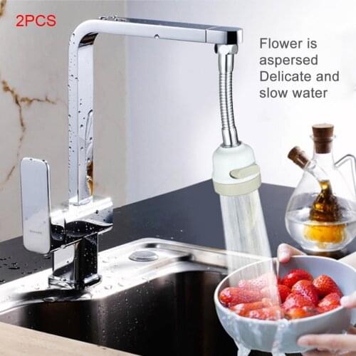 2 Pieces Kitchen Splash Resistant Faucet Extender Pressurized Home Shower Tap Sprayer Water Saving Universal