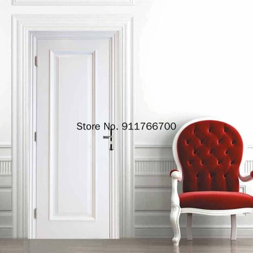 PVC Self Adhesive Stickers Art Mural Deursticker White Door Sticker Beautiful Scenery House Stuff for Home Decoration 2pcs/set