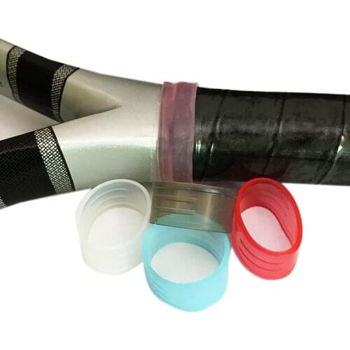 100PCS Silicone Clear Tennis Racket Overgrip ring,candy color racket handle sealing rubber Elastic Protector Overgrip Fix