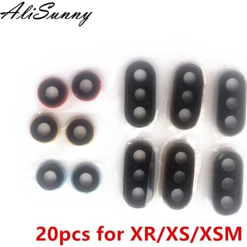 AliSunny 20pcs Back Camera Glass Lens for iPhone XS Max XR 6 6S 7 8 Plus Rear Cam Cover Ringer Frame Seal Bracket Parts