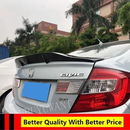 Fit For Honda Civic 2012 2013 2014 ABS / Carbon Fiber Exterior Rear Spoiler Tail Trunk Boot Wing Decoration Car Styling