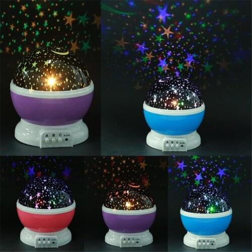 Rotating Projector Starry Night Lamp Sky Star Children Kids Baby Sleep Romantic LED USB Projection Lights Xmas Holiday Gift