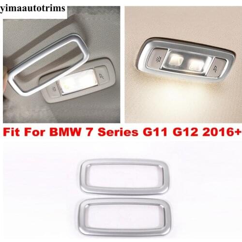 Rear Reading Lights Lamp Frame Decoration Cover Trim Fit For BMW 7 Series G11 G12 2016 - 2020 ABS Matte Interior Accessories