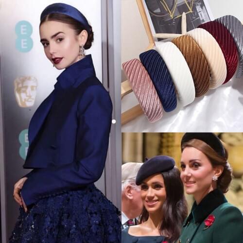 Flatfoosie Wide Thick Velvet Hairband For Women Fashion High Quality Handmade Headband Ladies Hair Band Hoop Hair Accessories