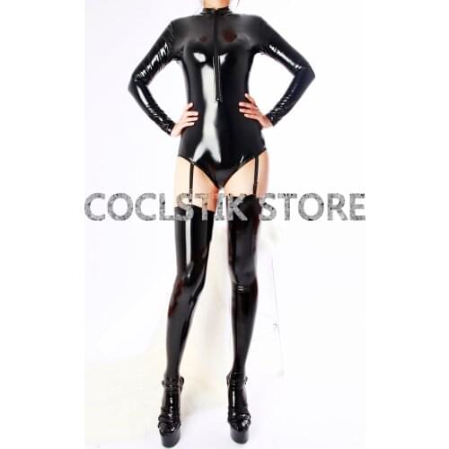 Women Sexy Bathing Swimsuit Latex Ammonia Dead water Tights Swimming Bodysuit Female High Quality Shiny Metallic Cosplay Costume